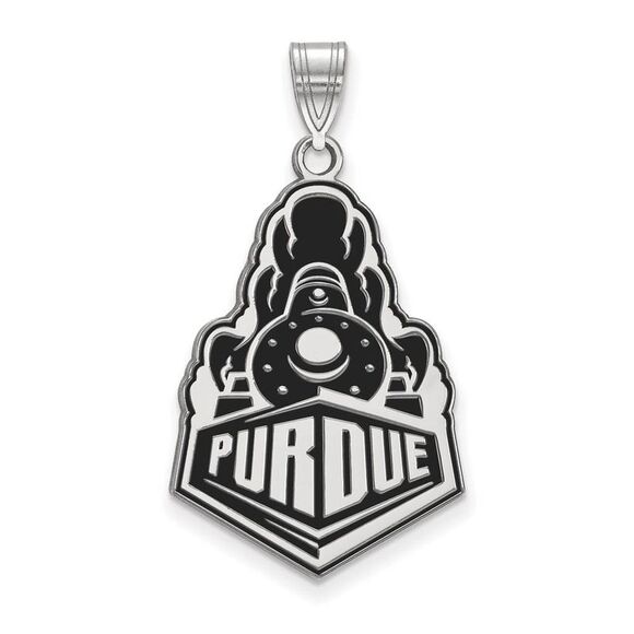 Sterling Silver Purdue XL Enamel Logo Pendant